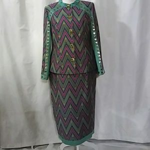 Donna Vinci 2 piece embellished church suit